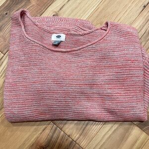 Old Navy Women's Coral Striped Sweater
